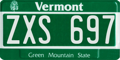 VT license plate ZXS697