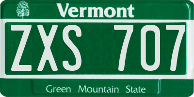 VT license plate ZXS707
