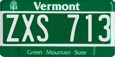 VT license plate ZXS713