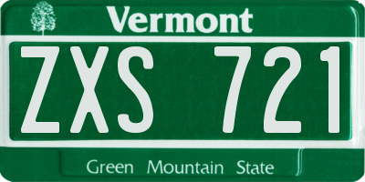 VT license plate ZXS721