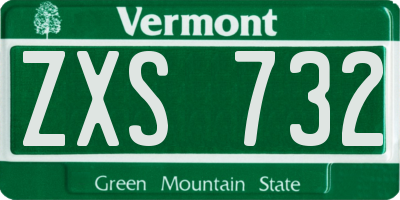 VT license plate ZXS732