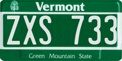 VT license plate ZXS733