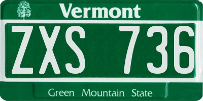 VT license plate ZXS736