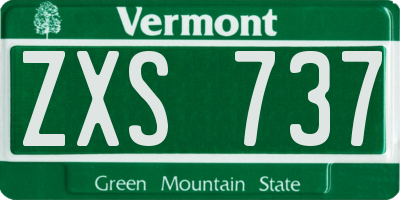 VT license plate ZXS737
