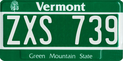 VT license plate ZXS739