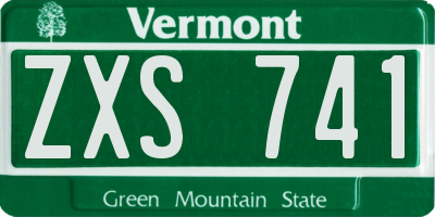 VT license plate ZXS741