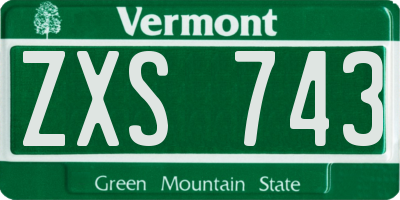 VT license plate ZXS743