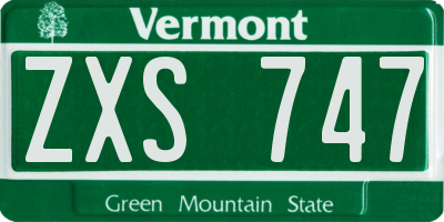 VT license plate ZXS747