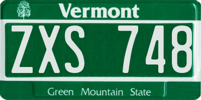 VT license plate ZXS748
