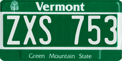 VT license plate ZXS753