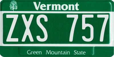 VT license plate ZXS757