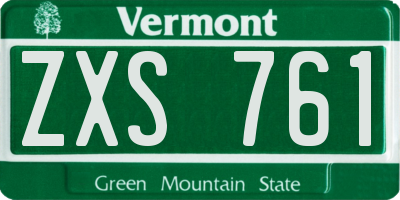 VT license plate ZXS761