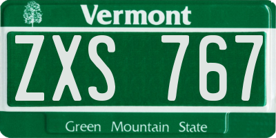 VT license plate ZXS767