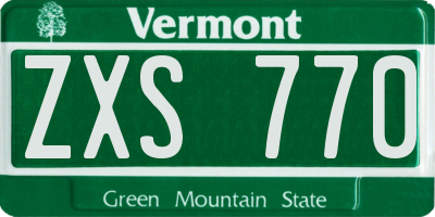 VT license plate ZXS770