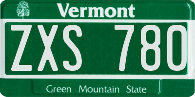 VT license plate ZXS780