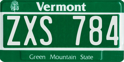 VT license plate ZXS784