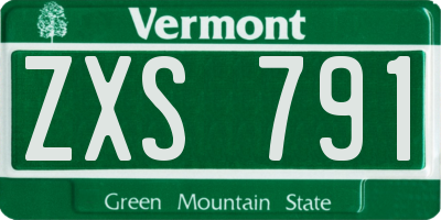 VT license plate ZXS791