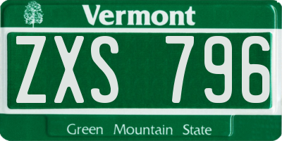 VT license plate ZXS796