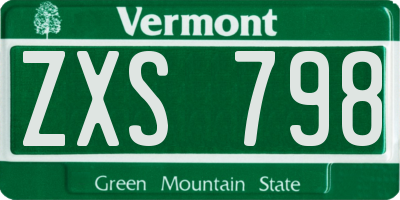 VT license plate ZXS798