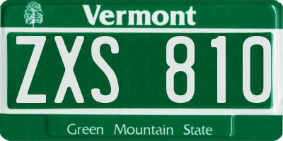 VT license plate ZXS810