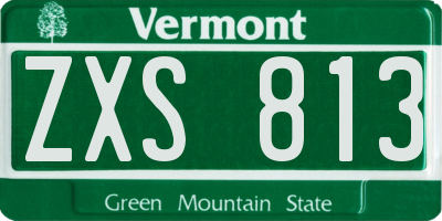 VT license plate ZXS813