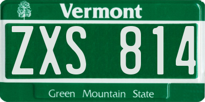 VT license plate ZXS814
