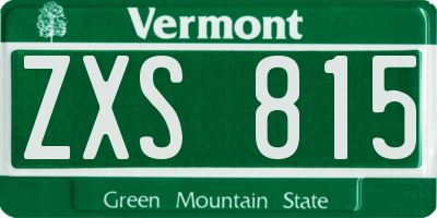 VT license plate ZXS815