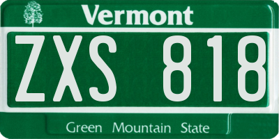 VT license plate ZXS818