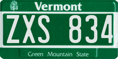 VT license plate ZXS834