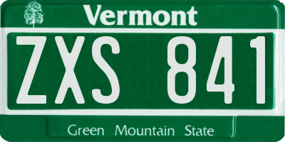 VT license plate ZXS841
