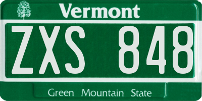 VT license plate ZXS848