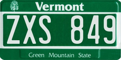 VT license plate ZXS849