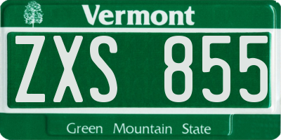 VT license plate ZXS855