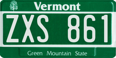 VT license plate ZXS861