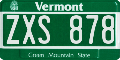 VT license plate ZXS878