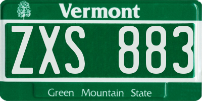 VT license plate ZXS883