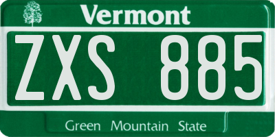 VT license plate ZXS885