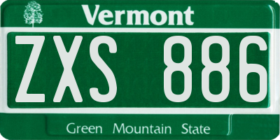 VT license plate ZXS886