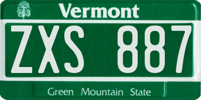 VT license plate ZXS887