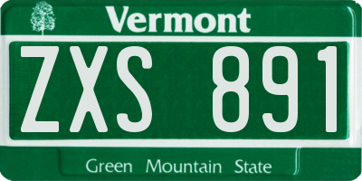 VT license plate ZXS891