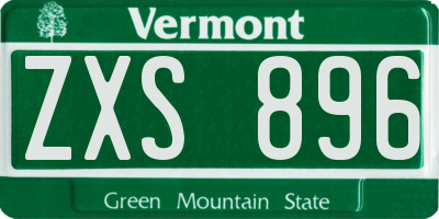 VT license plate ZXS896