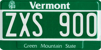 VT license plate ZXS900
