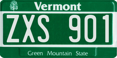 VT license plate ZXS901
