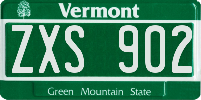 VT license plate ZXS902