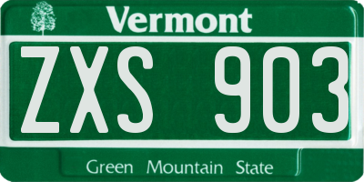 VT license plate ZXS903