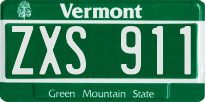 VT license plate ZXS911