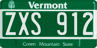 VT license plate ZXS912