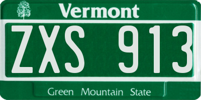 VT license plate ZXS913
