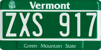 VT license plate ZXS917