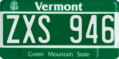 VT license plate ZXS946